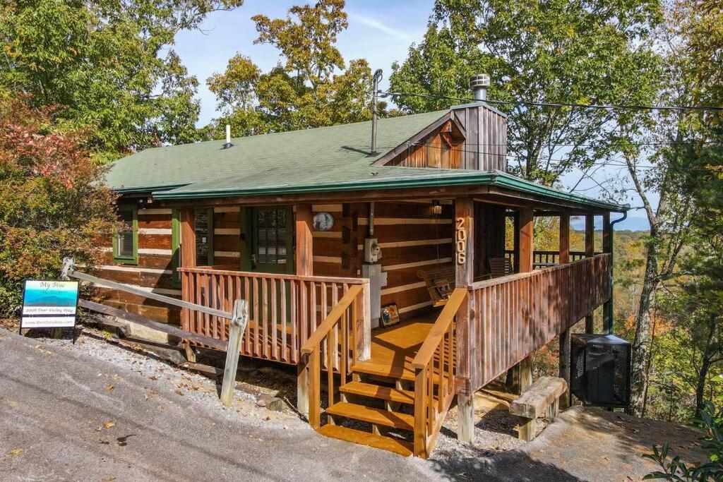 View! Cozy, Private, Fireplace, Hot Tub Log Cabin, Honeymoon! Sevierville Exteriér fotografie