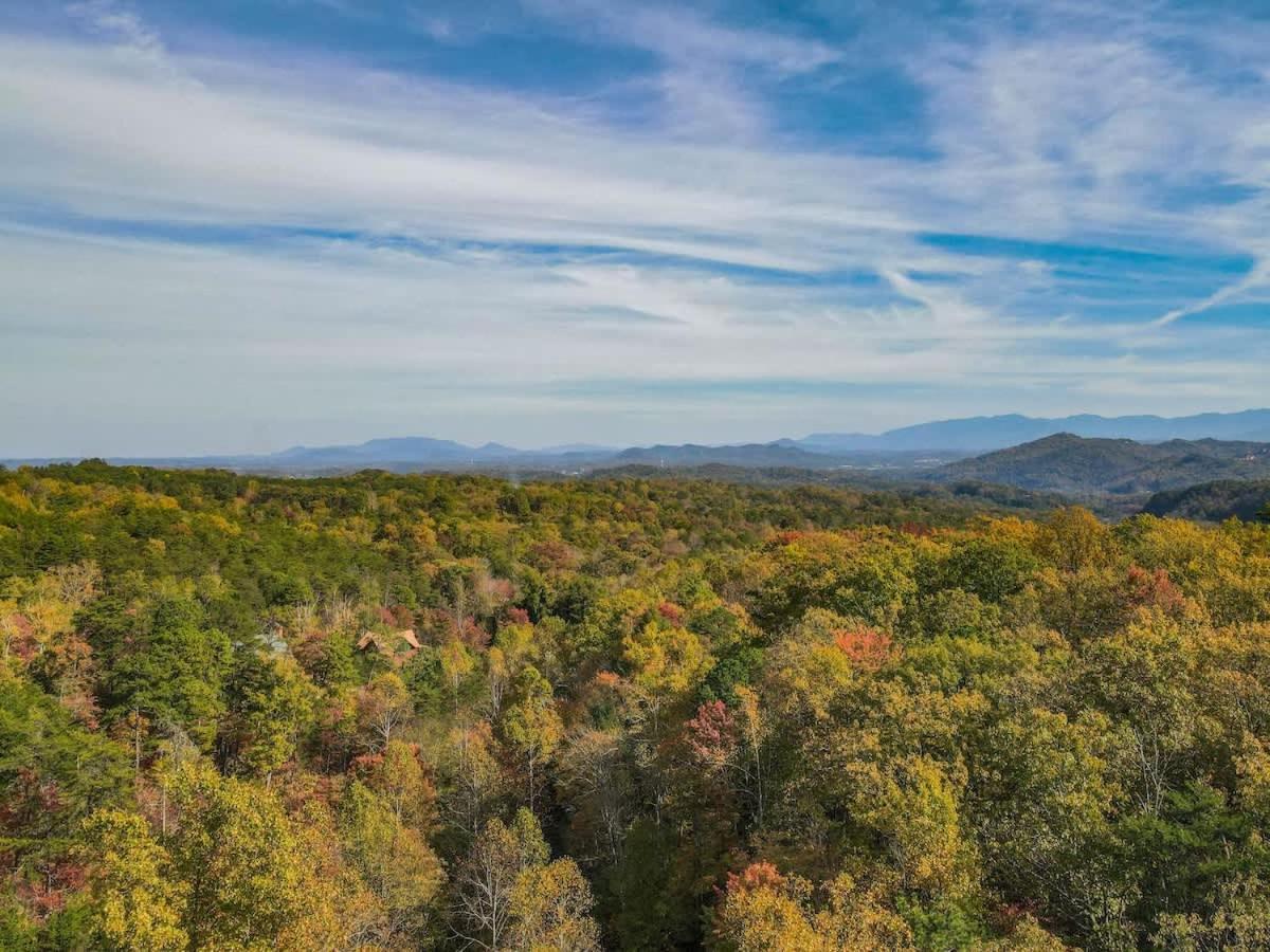 View! Cozy, Private, Fireplace, Hot Tub Log Cabin, Honeymoon! Sevierville Exteriér fotografie