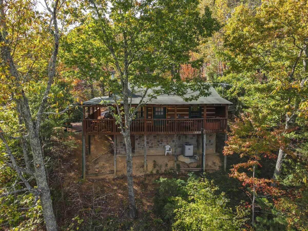 View! Cozy, Private, Fireplace, Hot Tub Log Cabin, Honeymoon! Sevierville Exteriér fotografie